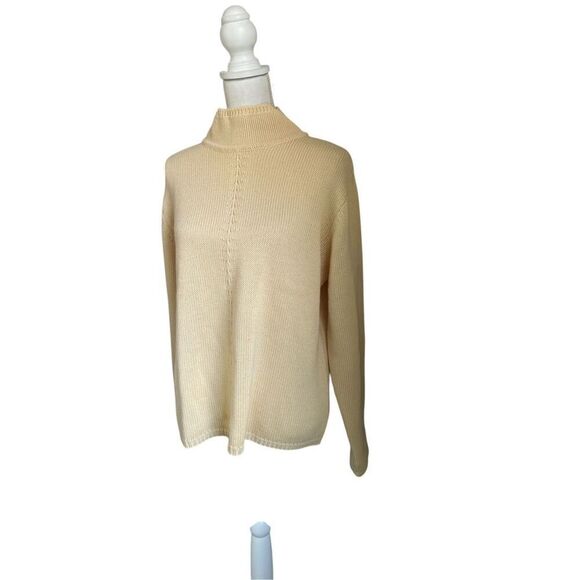 NWT Talbots Mock Neck Long Sleeve Wool Blend Sweater Yellow XL - Picture 2 of 10